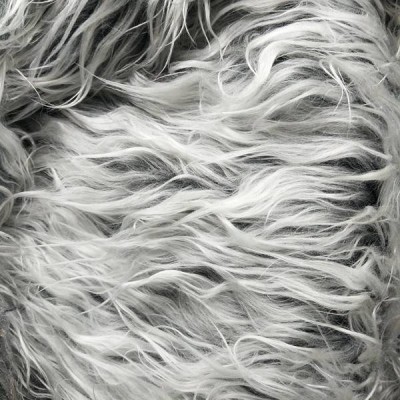 Leftover Downpipes Hair High Quality Faux Fur White Faded Grey Ground